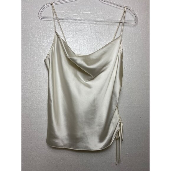 Fashion Nova XL Ivory‎ Satin Cowl Neck Adjustable Spaghetti Strap Top Sexy Luxe - Picture 1 of 4